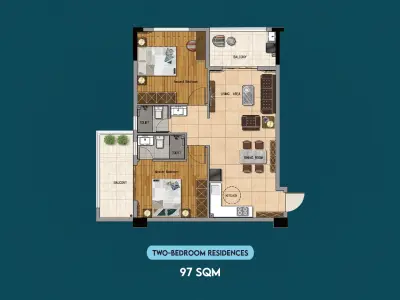 Berkeley Residency 2 Bedroom Apartment B-06 Floor 2